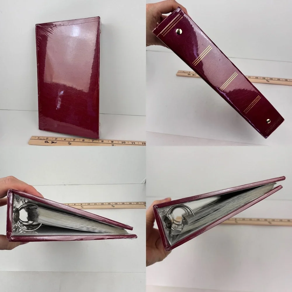 Vtg 2001 Pioneer Photo Album 3‎ Ring Binder Sealed Maroon Gold Accents READ